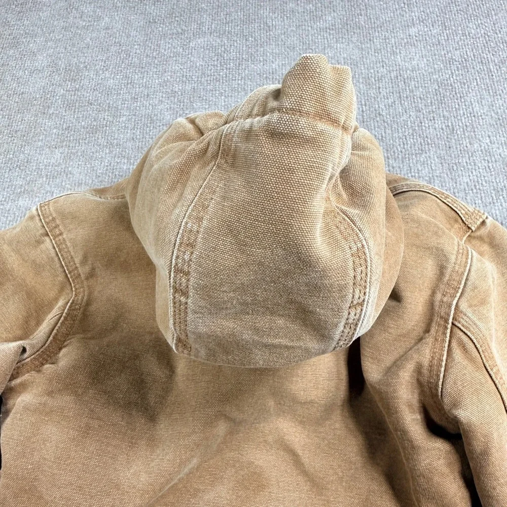 Vintage Carhartt YYJ130 Kids Jacket Hooded Cotton Duck Canvas‎ Brown Size 6/7